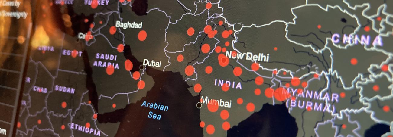 India's infections on Johns Hopkins University Covid-19 map
