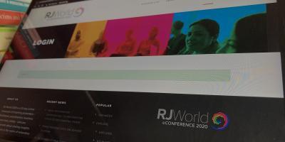RJWorld website on a laptop