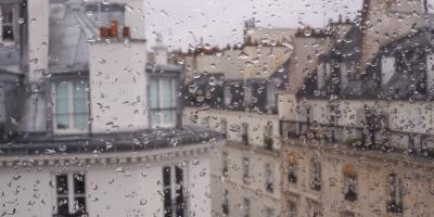 rainy houses in France