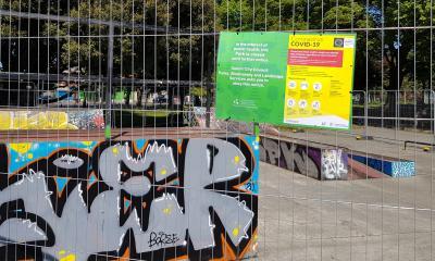 A closed down skatepark due to Covid-19 in Ireland