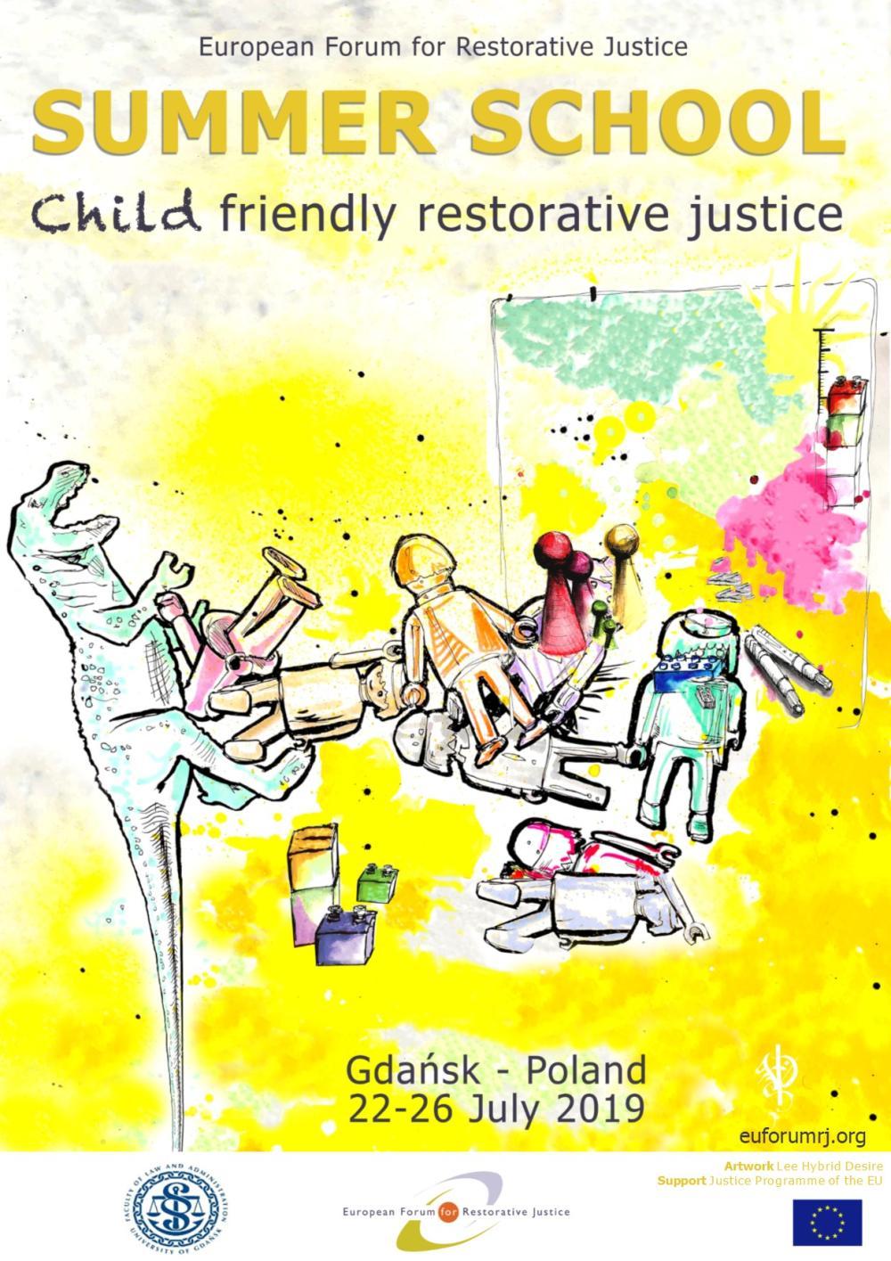 Toys on the Poster of the Summer School on Child Friendly Restorative Justice 