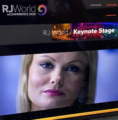 Ailbhe Griffith on RJWorld site's screen