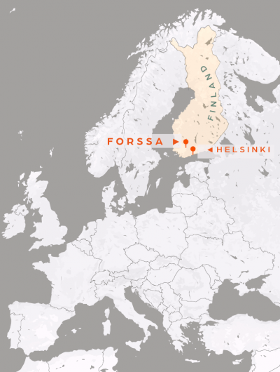 The town of Forssa on the map