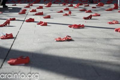 Red shoes installation