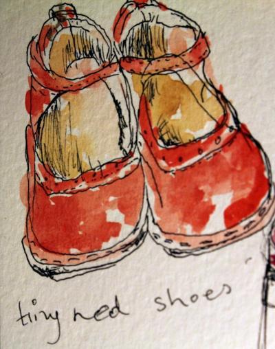 Red shoes drawing