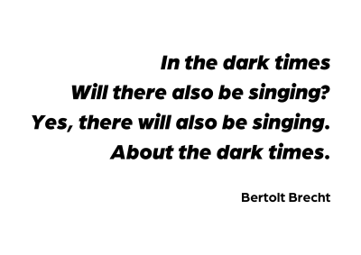Citation Brecht on dark times for Tallinn conference
